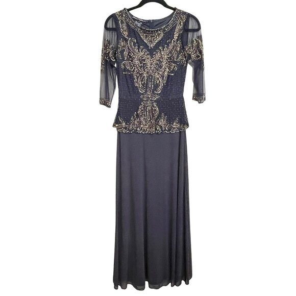 Pisarro Nights Maxi Dress Sequins Beaded Embellished Evening Gown Dress Sz 4 NWT - Picture 5 of 10